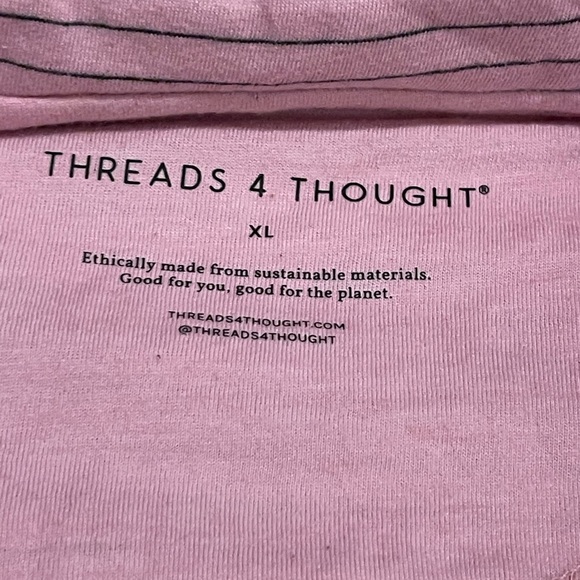 Threads for thought nwt pink stripe short sleeve polo - Picture 3 of 9